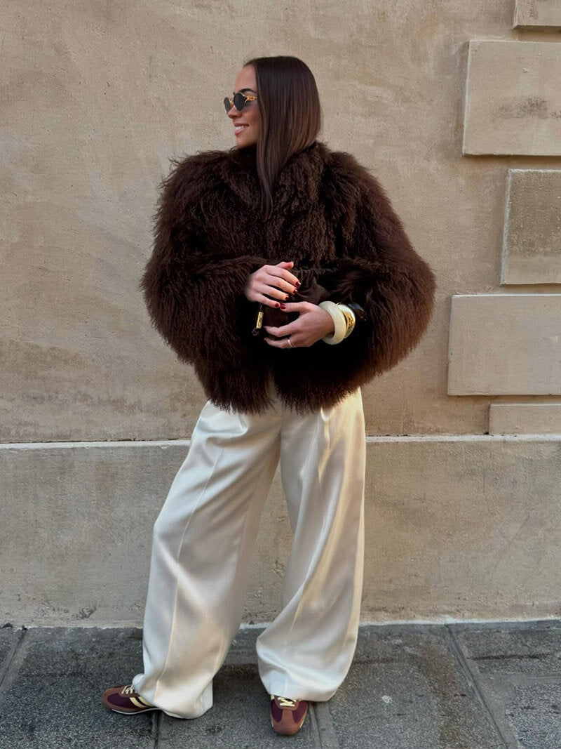 SOKYND Miranda Faux Fur Coat Coats & JacketslG1767356248757780514BrownL