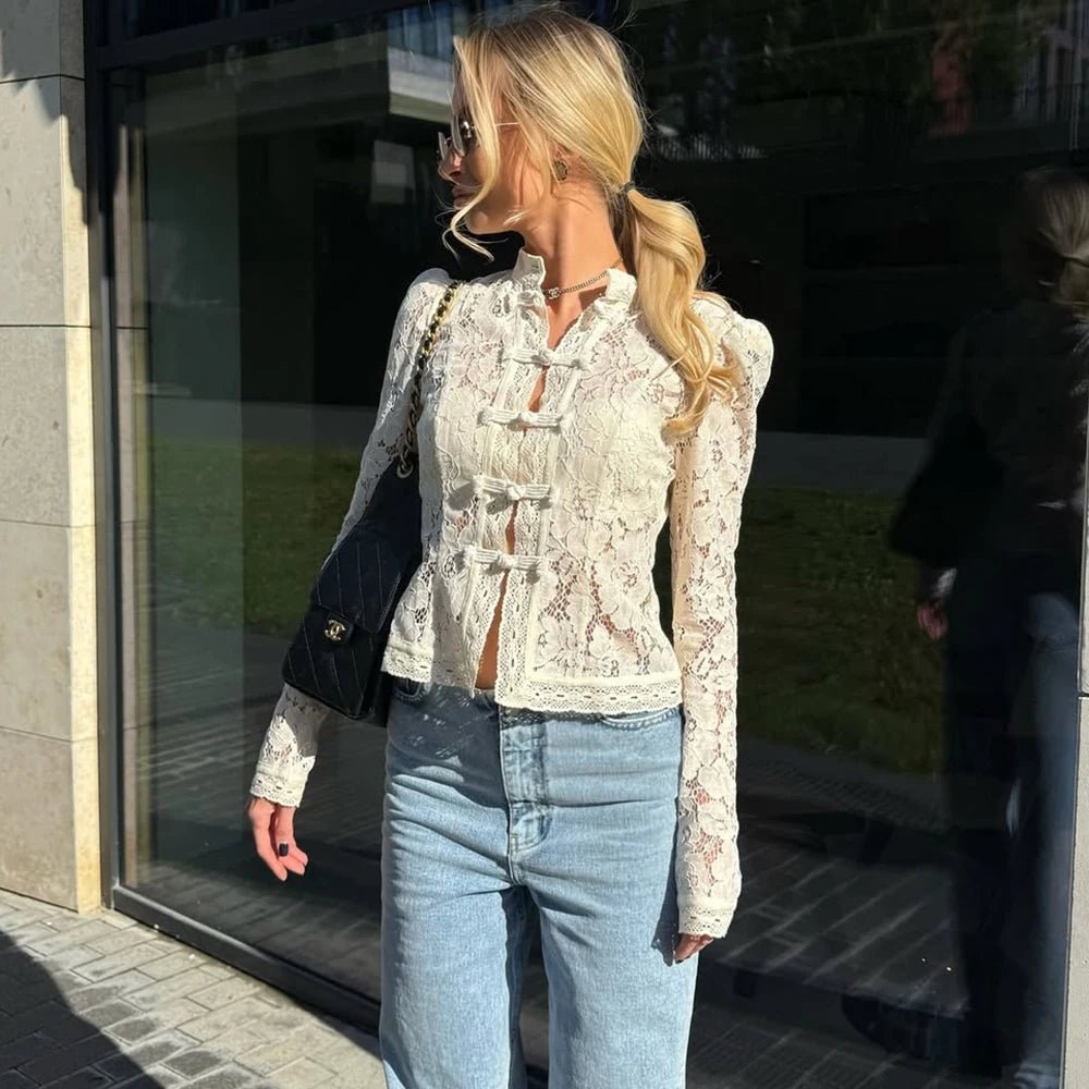 SOKYND Nicole Long Sleeve Lace Blouse Tops1005009268939981-;Wk1772479402477993212BeigeS