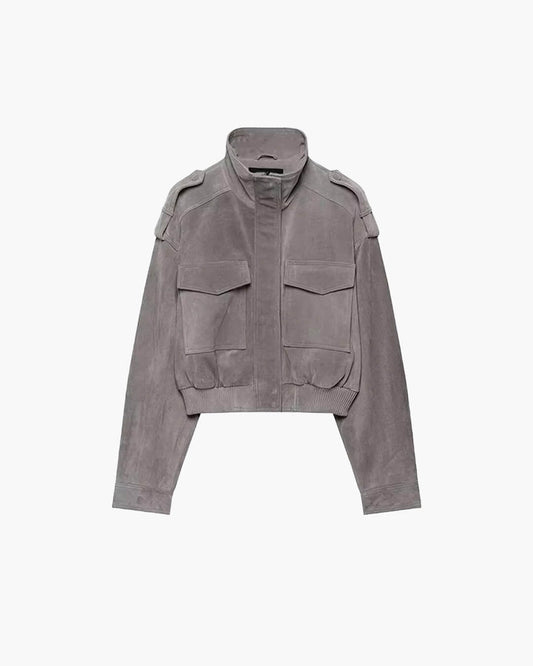 Nina Faux Suede Cropped Jacket