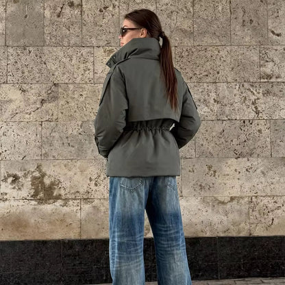 SOKYND Olivia Oversized Drawstring Waist Puffer Jacket JacketSOKYND-246423-OLI-S-32951Olive GreenS