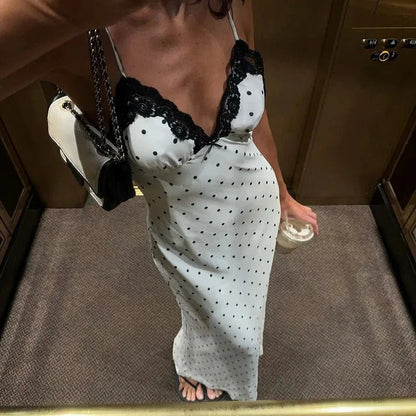 SOKYND Ophelia Lace Trim Polka Dot Dress DressesSOKYND-242071-WHI-S-09975WhiteS