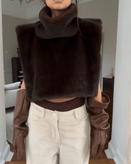 Parker Faux Fur Turtleneck Vest