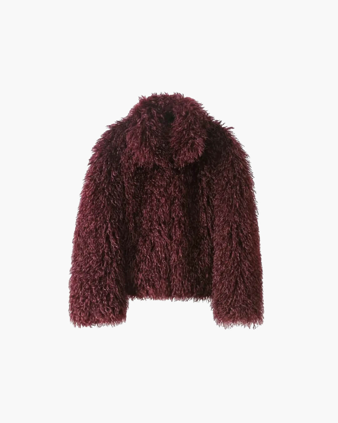 SOKYND Priscilla Fuzzy Faux Fur Coat Coats & Jacketsct1767356248755910001BurgundyXS