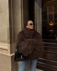 Priscilla Fuzzy Faux Fur Coat