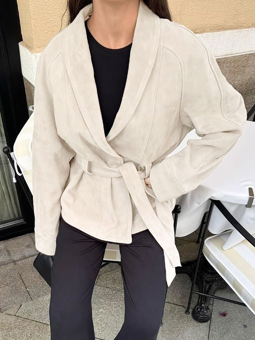 SOKYND Rebecca Belted Suede Trench Coat CoatSOKYND-557271-BEI-S-28151BeigeS