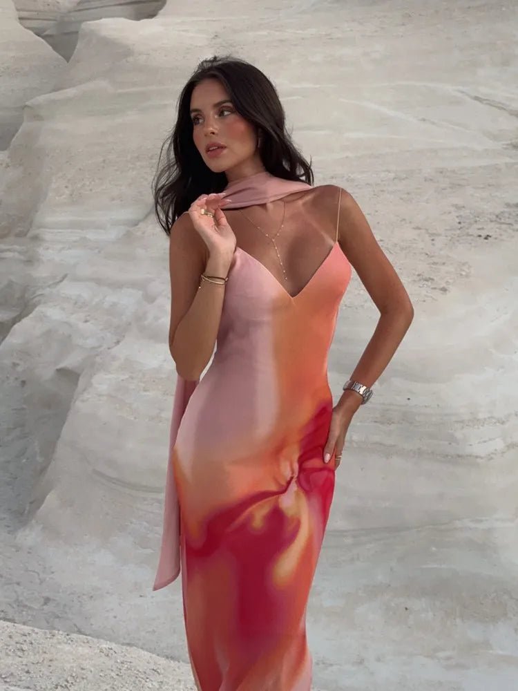 SOKYND Remy Open-Back Ombre Satin Maxi Dress DressSOKYND-790295-ORA-L-51831OrangeL
