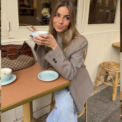 SOKYND Rhea Spring Travel Blazer BlazerKhakiXS