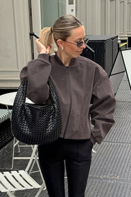 Ruth Suede Bomber Jacket