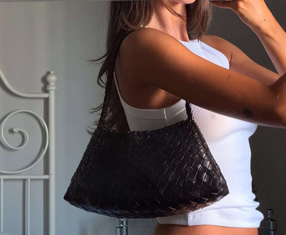 SOKYND Sarah Vegan Leather Woven Bag Small BagSOKYND-220119-BLA-S-09591BlackSmall