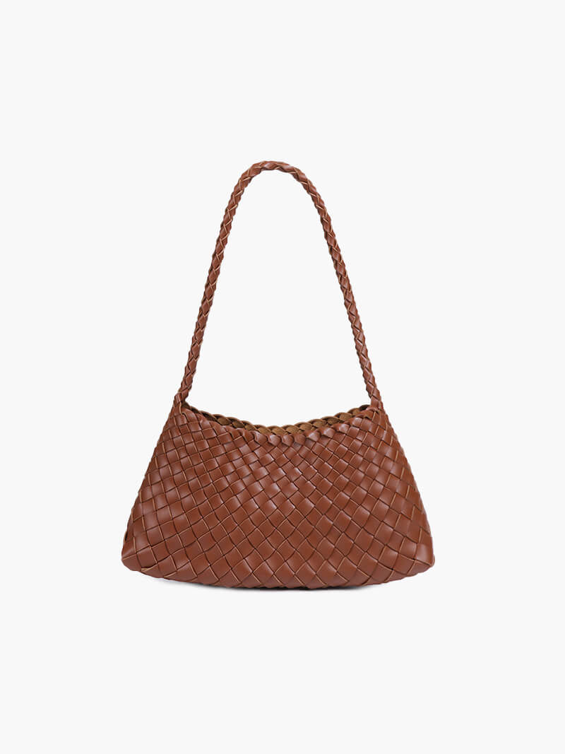 SOKYND Sarah Vegan Leather Woven Bag Small BagSOKYND-220119-BRO-S-76823BrownSmall