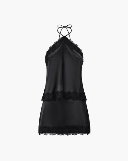 SOKYND Sienna Satin Halter Neck Two-Piece Set Matching SetsSOKYND-584343-BLA-XS-63927Black SetXS