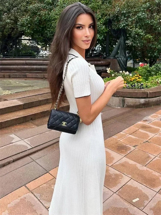 SOKYND Sienna Tricot Knit Dress DressWhiteS