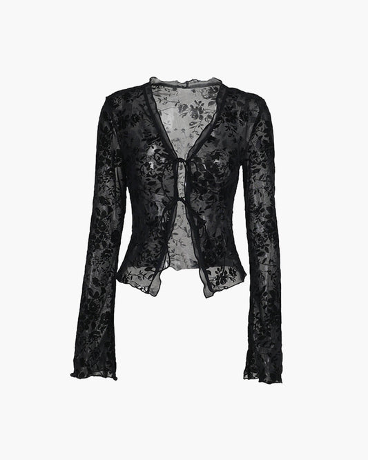 SOKYND Sophia Tie Front Lace Blouse TopsSOKYND-189975-L-OS-07671L