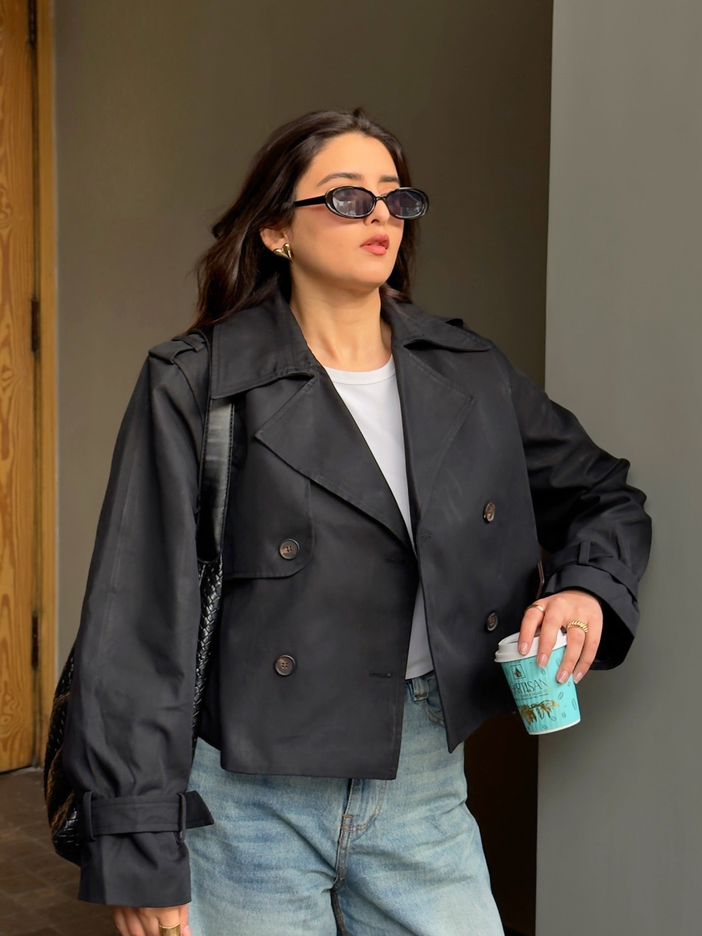 SOKYND Thelma Cropped Trench Coat Coats & JacketszY1774219786687806235BlackS