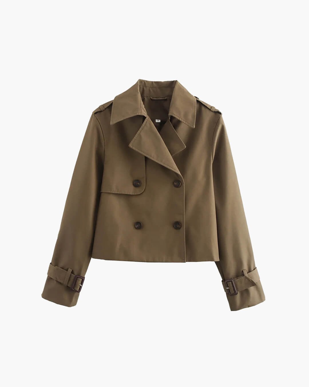 SOKYND Thelma Cropped Trench Coat Coats & JacketsBrownS