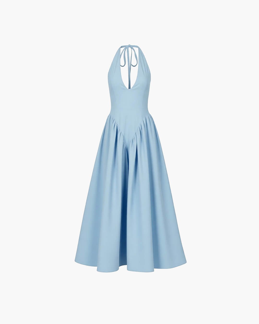 SOKYND Yara Deep Neck Maxi Dress DressLight BlueS