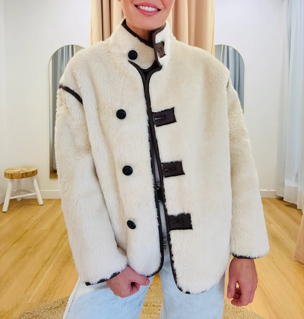 SOKYND Tessa Funnel Neck Sherpa Jacket JacketSOKYND-250391-M-OS-87767M